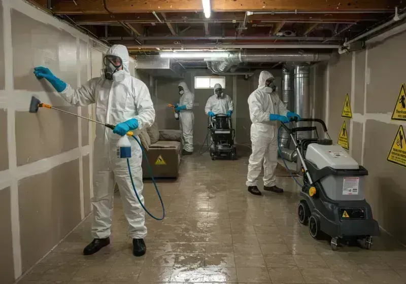 Basement Moisture Removal and Structural Drying process in Audubon Park, KY